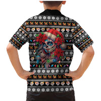 Mexican Sugar Skull Lady Christmas Family Matching Mermaid Dress and Hawaiian Shirt Feliz Navidad Mexico - Wonder Print Shop