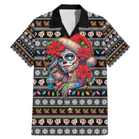 Mexican Sugar Skull Lady Christmas Family Matching Mermaid Dress and Hawaiian Shirt Feliz Navidad Mexico - Wonder Print Shop