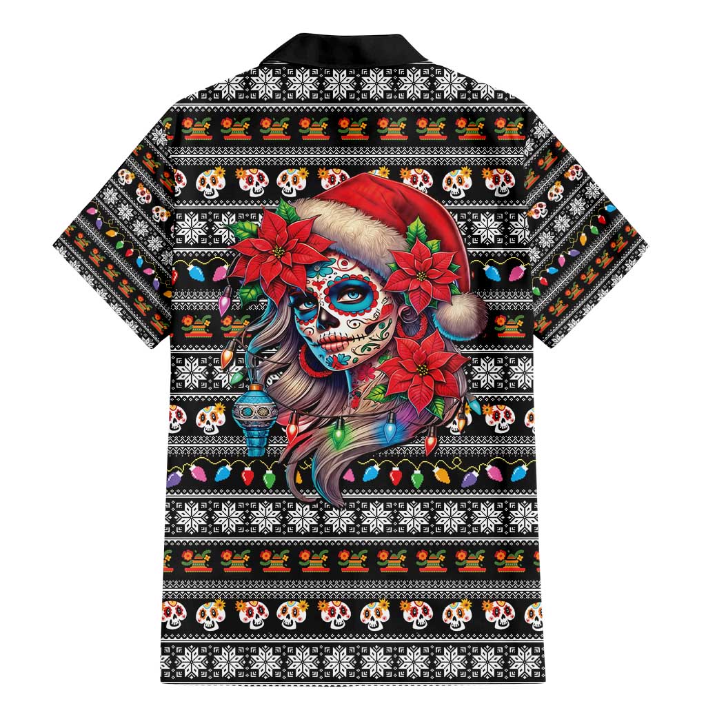 Mexican Sugar Skull Lady Christmas Family Matching Mermaid Dress and Hawaiian Shirt Feliz Navidad Mexico - Wonder Print Shop
