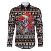 Mexican Sugar Skull Lady Christmas Family Matching Puletasi and Hawaiian Shirt Feliz Navidad Mexico - Wonder Print Shop