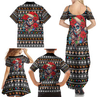 Mexican Sugar Skull Lady Christmas Family Matching Summer Maxi Dress and Hawaiian Shirt Feliz Navidad Mexico - Wonder Print Shop