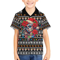 Mexican Sugar Skull Lady Christmas Family Matching Tank Maxi Dress and Hawaiian Shirt Feliz Navidad Mexico - Wonder Print Shop