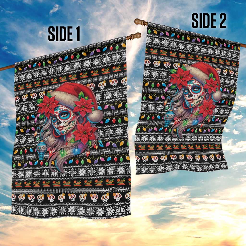 Mexican Sugar Skull Lady Christmas Garden Flag Feliz Navidad Mexico - Wonder Print Shop