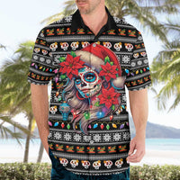 Mexican Sugar Skull Lady Christmas Hawaiian Shirt Feliz Navidad Mexico - Wonder Print Shop