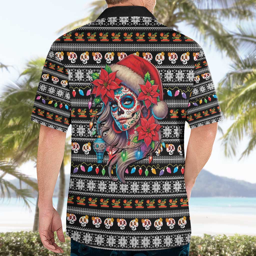 Mexican Sugar Skull Lady Christmas Hawaiian Shirt Feliz Navidad Mexico - Wonder Print Shop