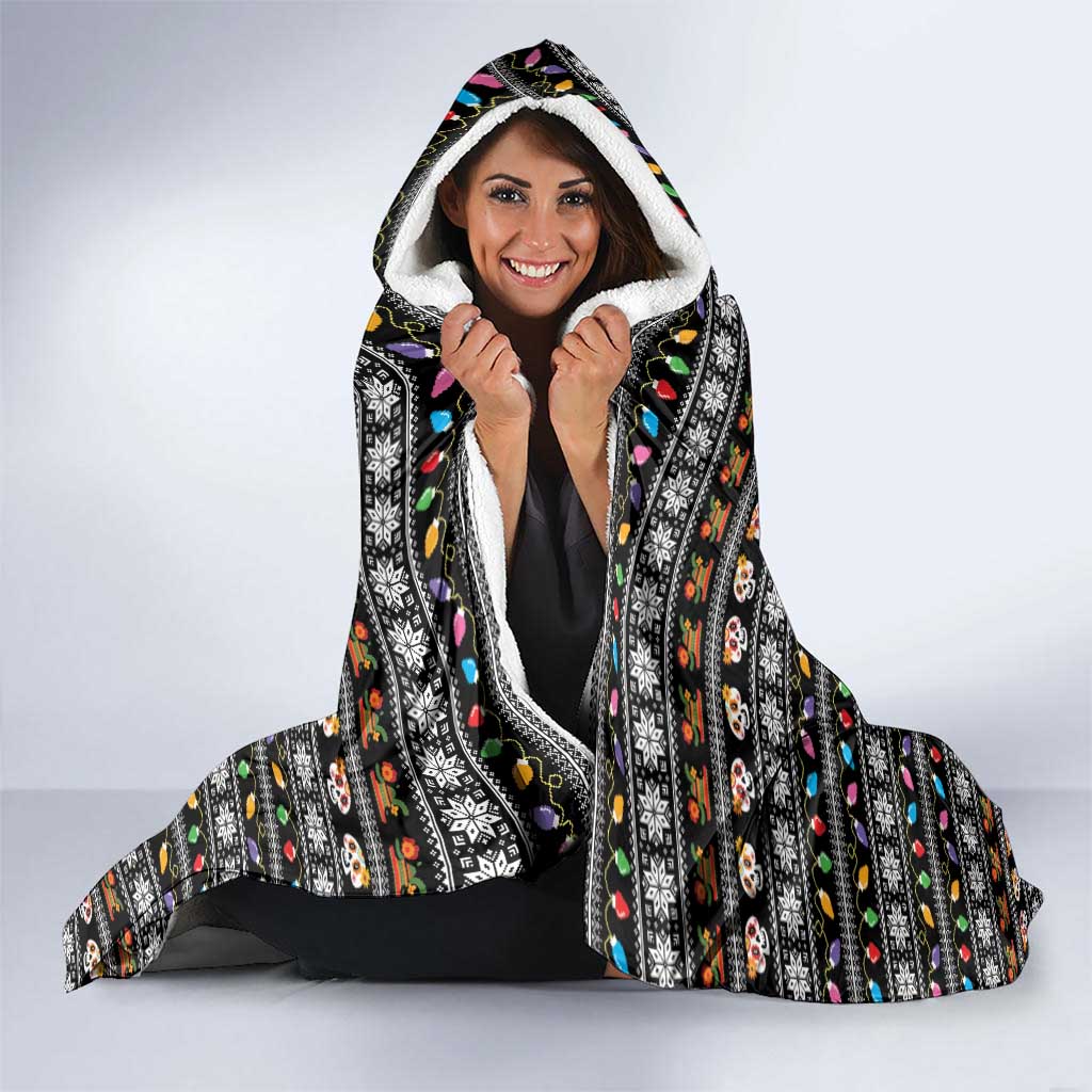 Mexican Sugar Skull Lady Christmas Hooded Blanket Feliz Navidad Mexico - Wonder Print Shop