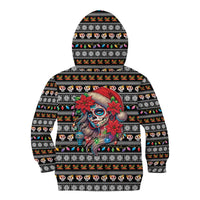 Mexican Sugar Skull Lady Christmas Kid Hoodie Feliz Navidad Mexico - Wonder Print Shop