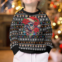 Mexican Sugar Skull Lady Christmas Kid Ugly Christmas Sweater Feliz Navidad Mexico - Wonder Print Shop
