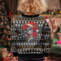 Mexican Sugar Skull Lady Christmas Kid Ugly Christmas Sweater Feliz Navidad Mexico - Wonder Print Shop