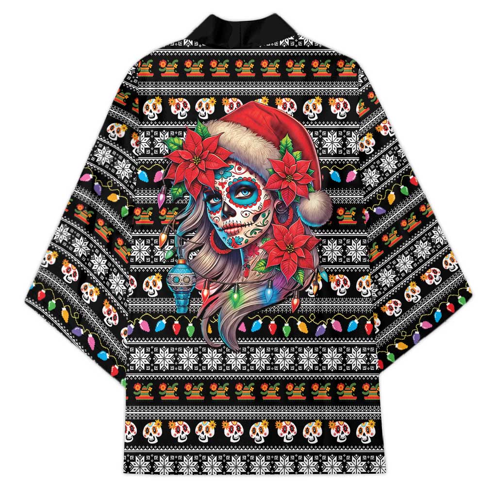 Mexican Sugar Skull Lady Christmas Kimono Feliz Navidad Mexico - Wonder Print Shop