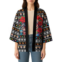 Mexican Sugar Skull Lady Christmas Kimono Feliz Navidad Mexico - Wonder Print Shop