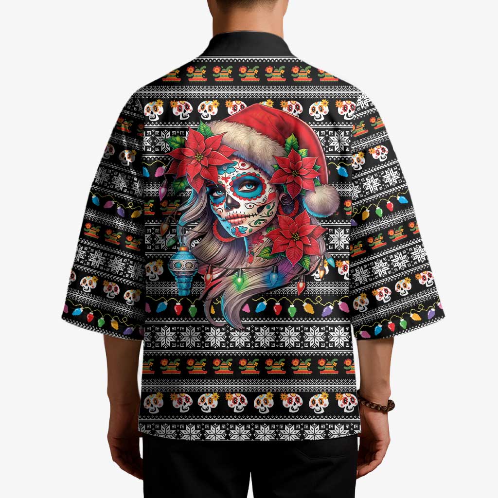 Mexican Sugar Skull Lady Christmas Kimono Feliz Navidad Mexico - Wonder Print Shop