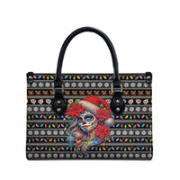 Mexican Sugar Skull Lady Christmas Leather Bag Feliz Navidad Mexico - Wonder Print Shop