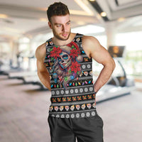 Mexican Sugar Skull Lady Christmas Men Tank Top Feliz Navidad Mexico - Wonder Print Shop