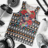 Mexican Sugar Skull Lady Christmas Men Tank Top Feliz Navidad Mexico - Wonder Print Shop