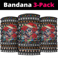Mexican Sugar Skull Lady Christmas Neck Gaiter Feliz Navidad Mexico - Wonder Print Shop