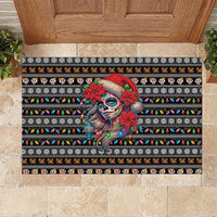 Mexican Sugar Skull Lady Christmas Rubber Doormat Feliz Navidad Mexico - Wonder Print Shop