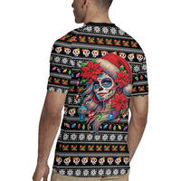 Mexican Sugar Skull Lady Christmas Rugby Jersey Feliz Navidad Mexico - Wonder Print Shop