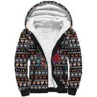 Mexican Sugar Skull Lady Christmas Sherpa Hoodie Feliz Navidad Mexico - Wonder Print Shop