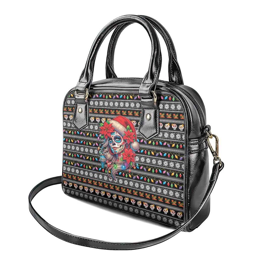 Mexican Sugar Skull Lady Christmas Shoulder Handbag Feliz Navidad Mexico - Wonder Print Shop