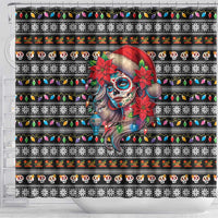 Mexican Sugar Skull Lady Christmas Shower Curtain Feliz Navidad Mexico - Wonder Print Shop