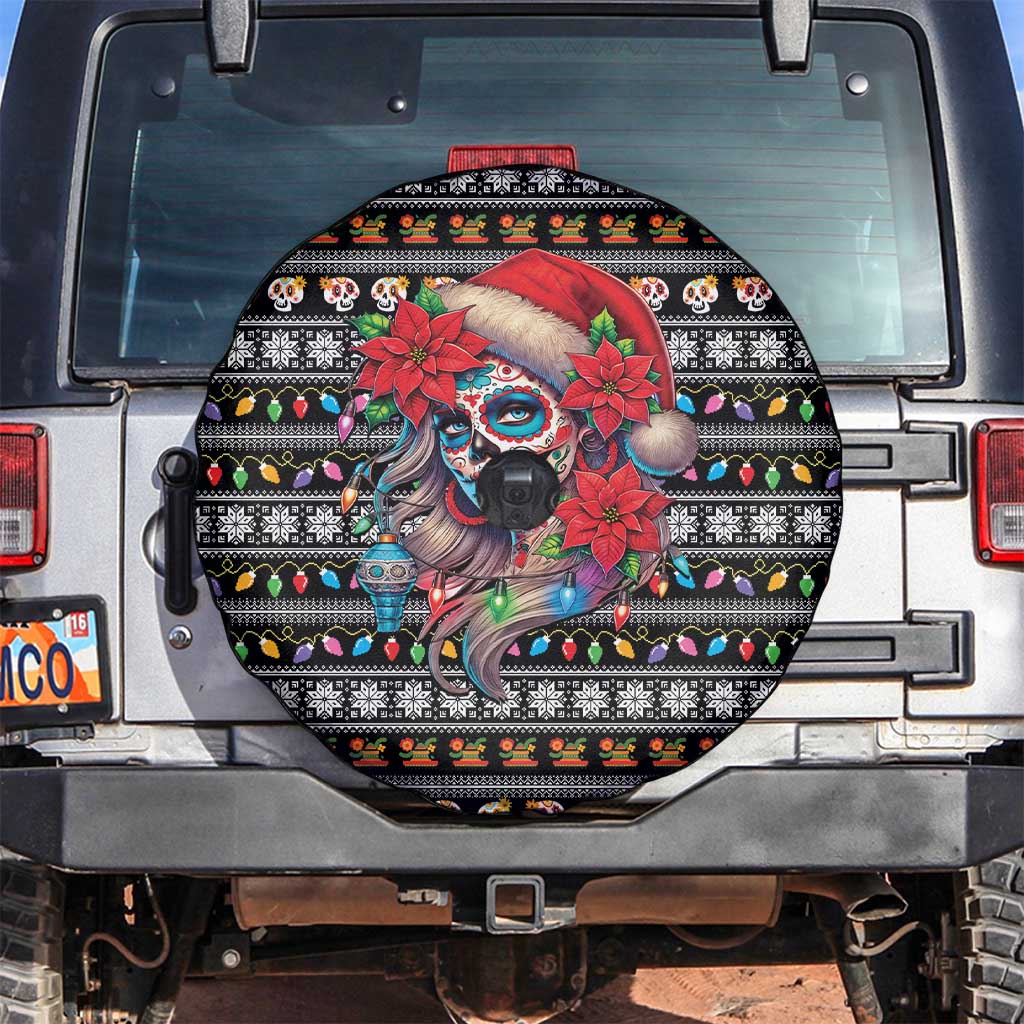 Mexican Sugar Skull Lady Christmas Spare Tire Cover Feliz Navidad Mexico - Wonder Print Shop