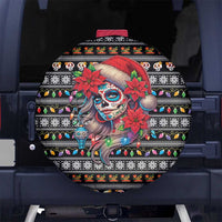 Mexican Sugar Skull Lady Christmas Spare Tire Cover Feliz Navidad Mexico - Wonder Print Shop