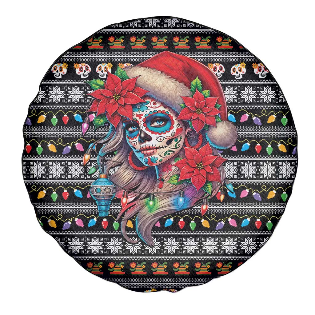 Mexican Sugar Skull Lady Christmas Spare Tire Cover Feliz Navidad Mexico - Wonder Print Shop