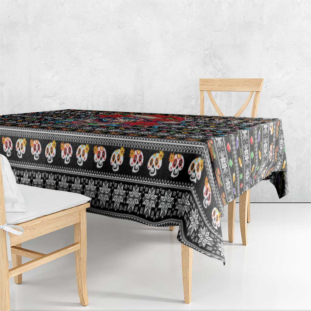 Mexican Sugar Skull Lady Christmas Tablecloth Feliz Navidad Mexico - Wonder Print Shop