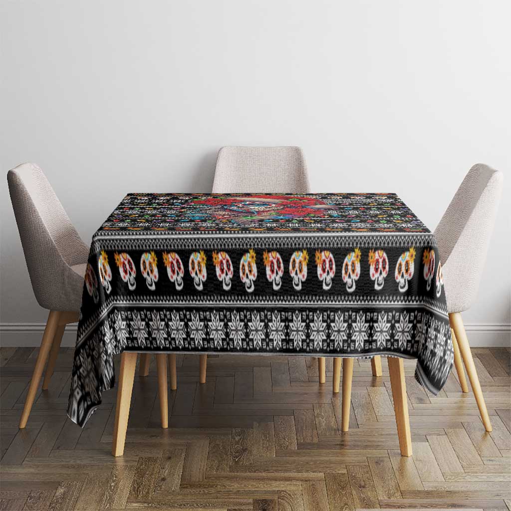Mexican Sugar Skull Lady Christmas Tablecloth Feliz Navidad Mexico - Wonder Print Shop