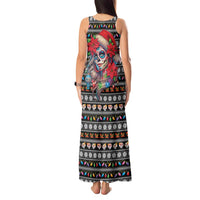 Mexican Sugar Skull Lady Christmas Tank Maxi Dress Feliz Navidad Mexico - Wonder Print Shop