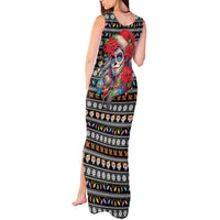Mexican Sugar Skull Lady Christmas Tank Maxi Dress Feliz Navidad Mexico - Wonder Print Shop