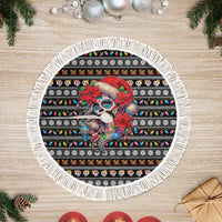 Mexican Sugar Skull Lady Christmas Tree Skirt Feliz Navidad Mexico - Wonder Print Shop