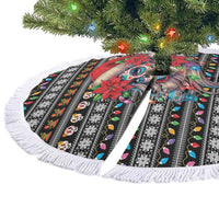 Mexican Sugar Skull Lady Christmas Tree Skirt Feliz Navidad Mexico - Wonder Print Shop