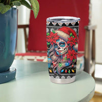 Mexican Sugar Skull Lady Christmas Tumbler Cup Feliz Navidad Mexico - Wonder Print Shop