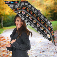 Mexican Sugar Skull Lady Christmas Umbrella Feliz Navidad Mexico - Wonder Print Shop