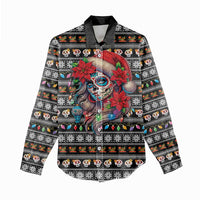 Mexican Sugar Skull Lady Christmas Women Casual Shirt Feliz Navidad Mexico - Wonder Print Shop