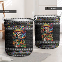 Mexican Sugar Skull Spanish Christmas Laundry Basket Feliz Navidad Mexico - Wonder Print Shop