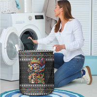 Mexican Sugar Skull Spanish Christmas Laundry Basket Feliz Navidad Mexico - Wonder Print Shop