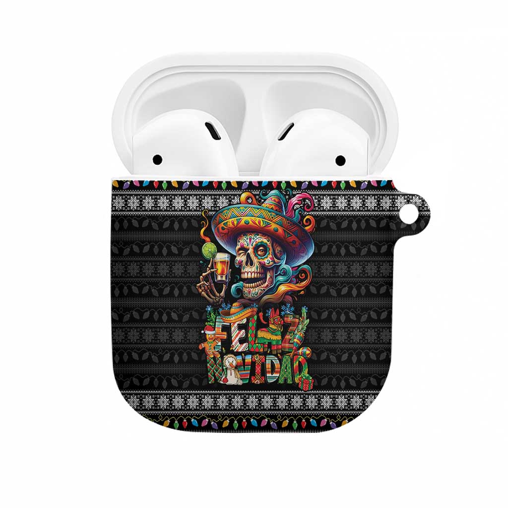 Mexican Sugar Skull Spanish Christmas AirPods Case Feliz Navidad Mexico - Wonder Print Shop