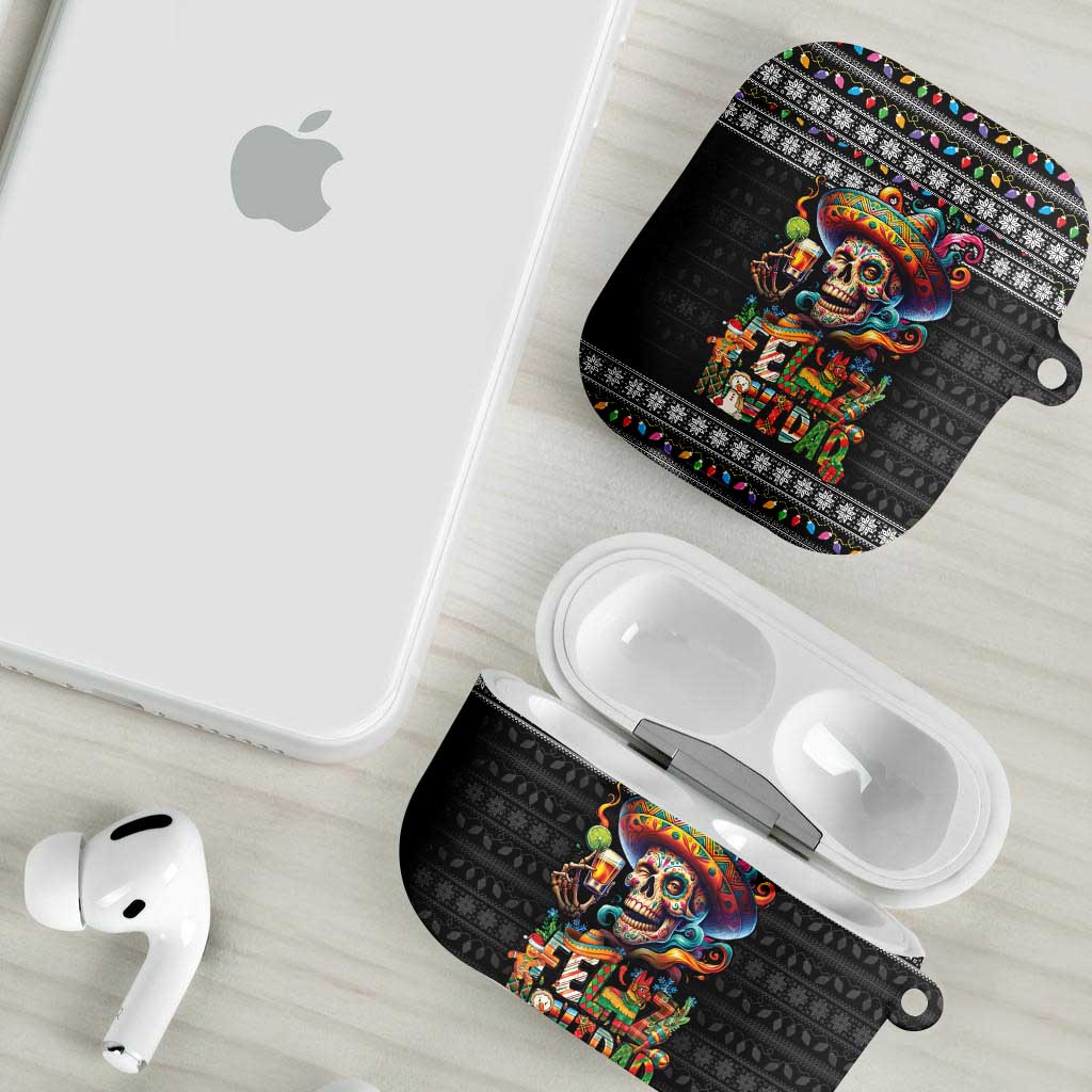Mexican Sugar Skull Spanish Christmas AirPods Case Feliz Navidad Mexico - Wonder Print Shop