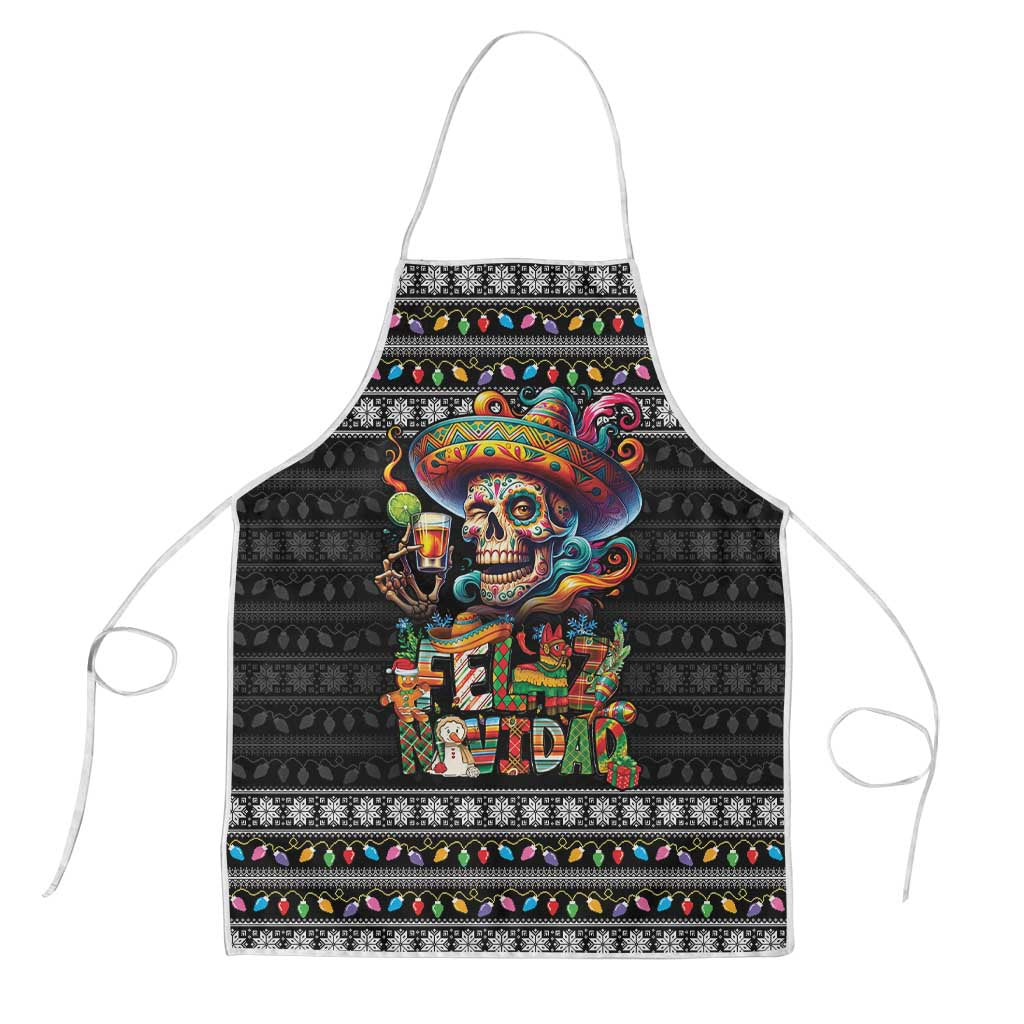 Mexican Sugar Skull Spanish Christmas Apron Feliz Navidad Mexico - Wonder Print Shop