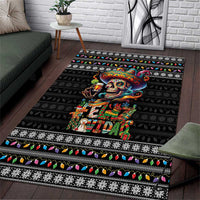 Mexican Sugar Skull Spanish Christmas Area Rug Feliz Navidad Mexico - Wonder Print Shop