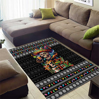 Mexican Sugar Skull Spanish Christmas Area Rug Feliz Navidad Mexico - Wonder Print Shop