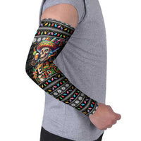Mexican Sugar Skull Spanish Christmas Arm Sleeves Feliz Navidad Mexico - Wonder Print Shop