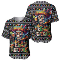 Mexican Sugar Skull Spanish Christmas Baseball Jersey Feliz Navidad Mexico - Wonder Print Shop