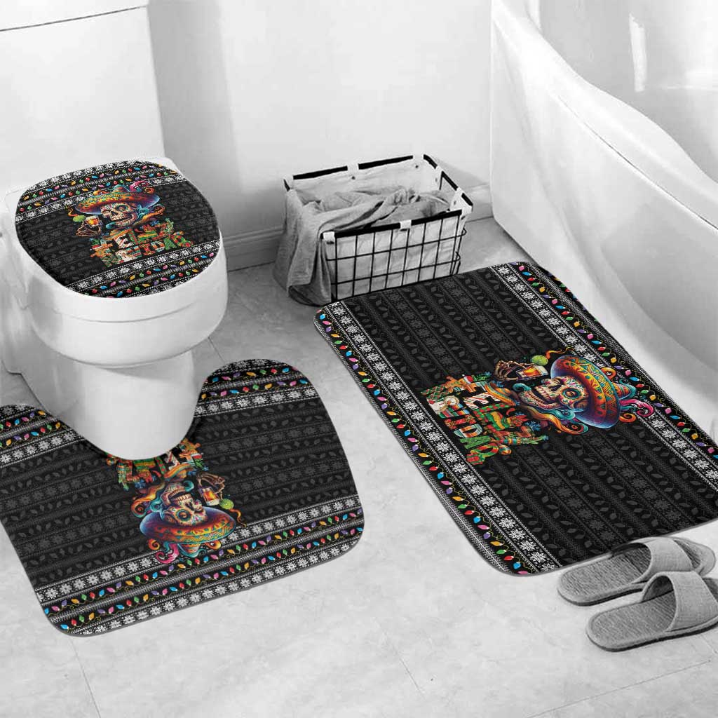 Mexican Sugar Skull Spanish Christmas Bathroom Set Feliz Navidad Mexico - Wonder Print Shop