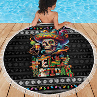 Mexican Sugar Skull Spanish Christmas Beach Blanket Feliz Navidad Mexico - Wonder Print Shop
