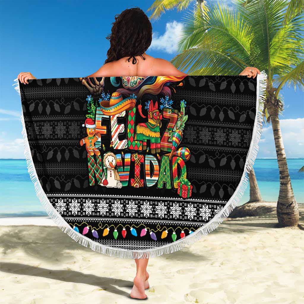 Mexican Sugar Skull Spanish Christmas Beach Blanket Feliz Navidad Mexico - Wonder Print Shop