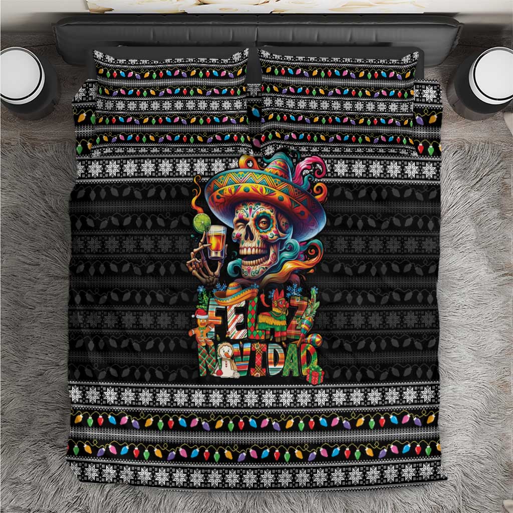 Mexican Sugar Skull Spanish Christmas Bedding Set Feliz Navidad Mexico - Wonder Print Shop